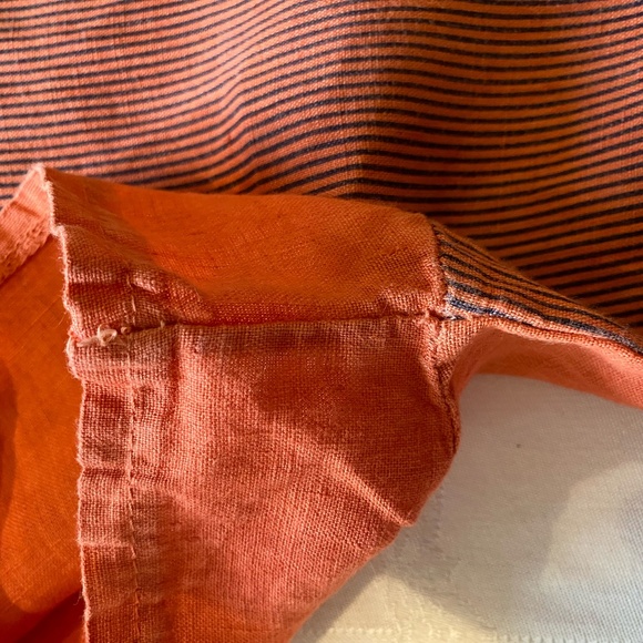 Burnt orange linen tunic/dress. lagenlook boho unique. Italy. Sz S - Picture 9 of 15